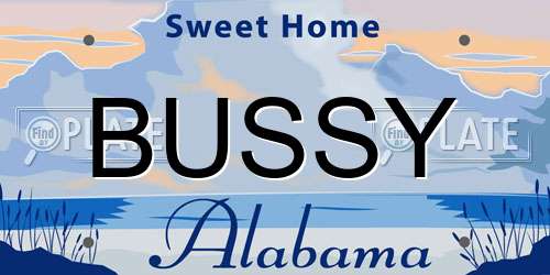BUSSY Alabama License Plate