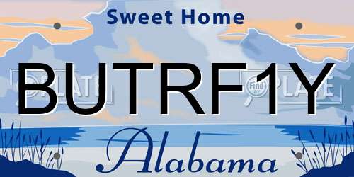 BUTRF1Y Alabama License Plate