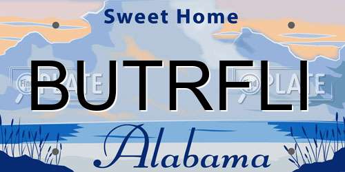BUTRFLI Alabama License Plate