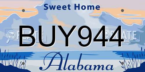 BUY944 Alabama License Plate