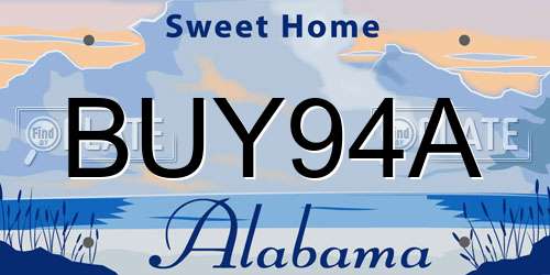 BUY94A Alabama License Plate