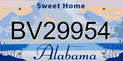 BV29954 Alabama License Plate