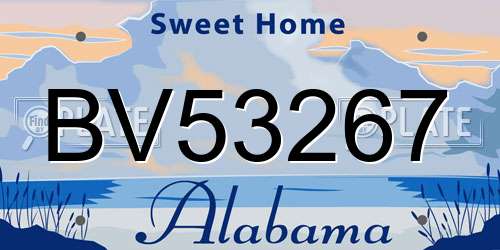 BV53267 Alabama License Plate