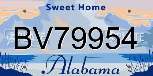 BV79954 Alabama License Plate