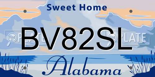BV82SL Alabama License Plate