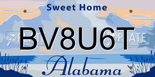 BV8U6T Alabama License Plate