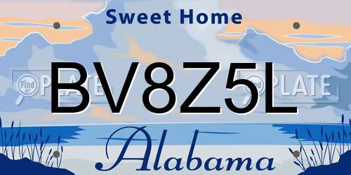BV8Z5L Alabama License Plate
