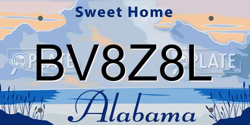 BV8Z8L Alabama License Plate