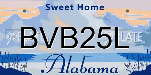 BVB25L Alabama License Plate