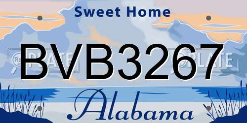 BVB3267 Alabama License Plate
