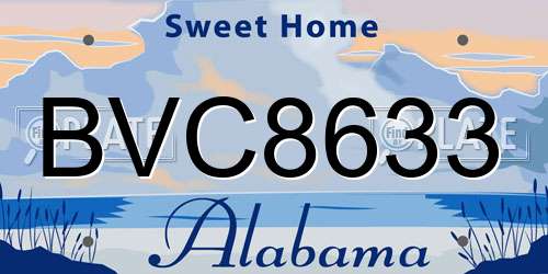 BVC8633 Alabama License Plate