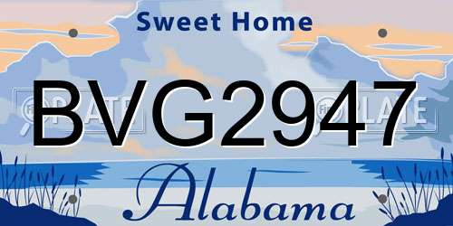 BVG2947 Alabama License Plate