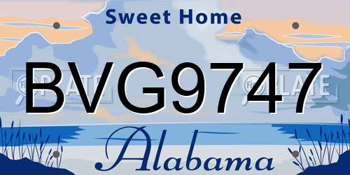 BVG9747 Alabama License Plate