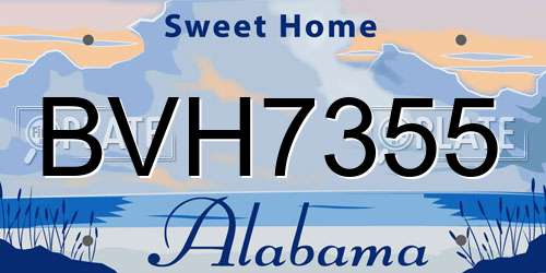 BVH7355 Alabama License Plate