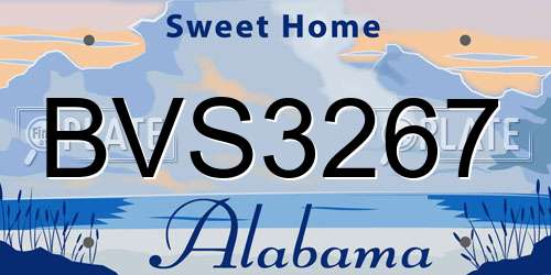 BVS3267 Alabama License Plate