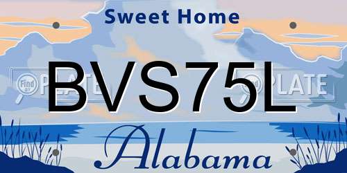 BVS75L Alabama License Plate