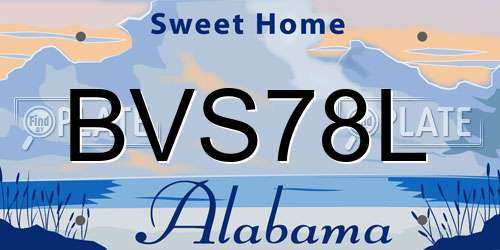 BVS78L Alabama License Plate