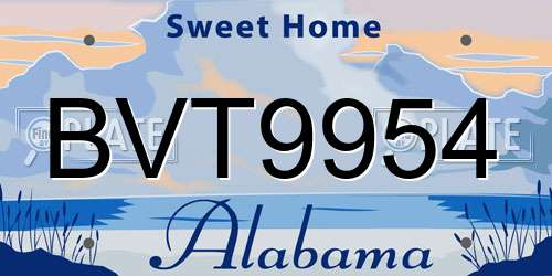 BVT9954 Alabama License Plate