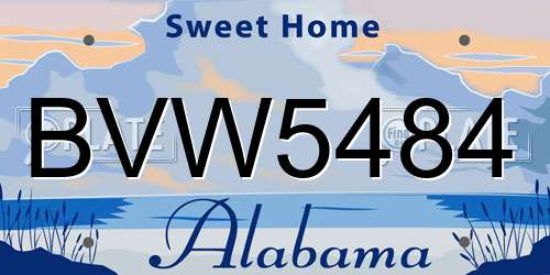 BVW5484 Alabama License Plate