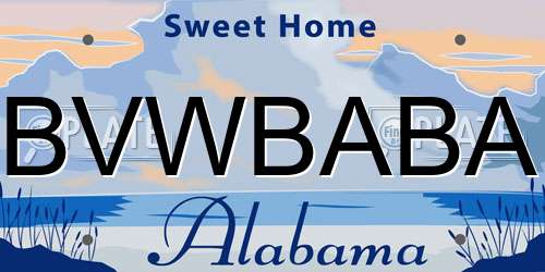BVWBABA Alabama License Plate