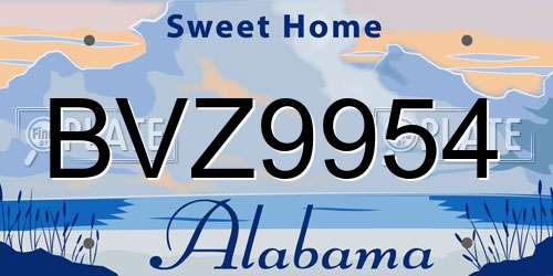 BVZ9954 Alabama License Plate