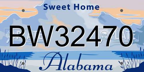 BW32470 Alabama License Plate