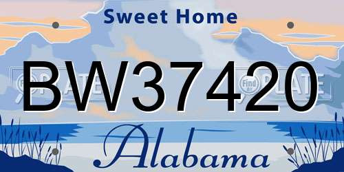 BW37420 Alabama License Plate