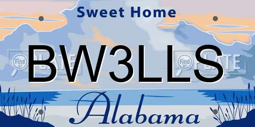 BW3LLS Alabama License Plate