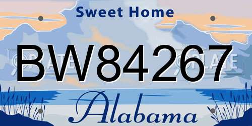 BW84267 Alabama License Plate