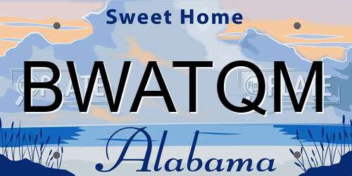 BWATQM Alabama License Plate