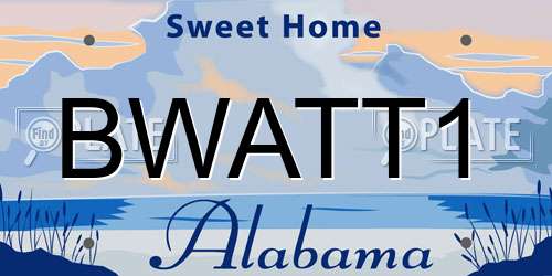 BWATT1 Alabama License Plate