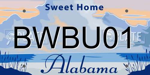 BWBU01 Alabama License Plate