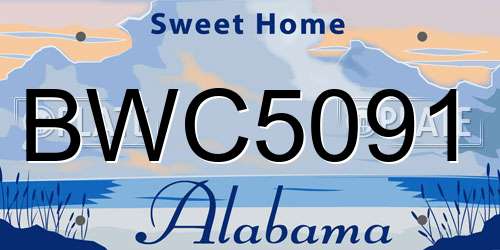 BWC5091 Alabama License Plate