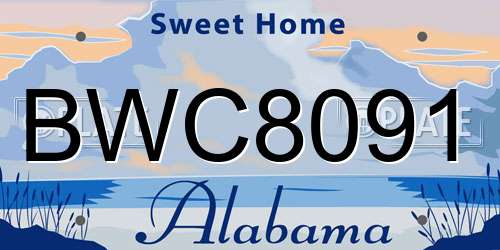 BWC8091 Alabama License Plate
