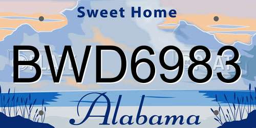 BWD6983 Alabama License Plate