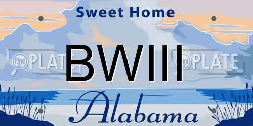 BWIII Alabama License Plate