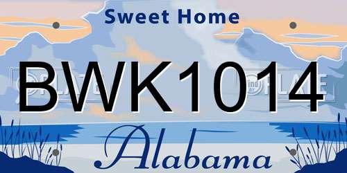BWK1014 Alabama License Plate