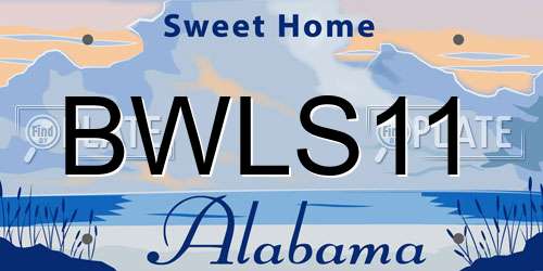 BWLS11 Alabama License Plate