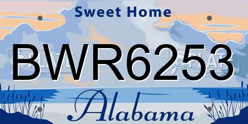 BWR6253 Alabama License Plate