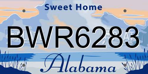 BWR6283 Alabama License Plate
