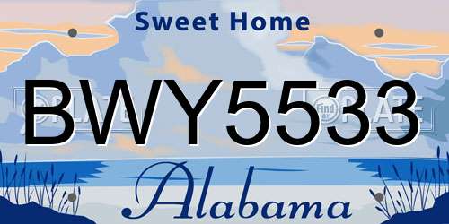 BWY5533 Alabama License Plate