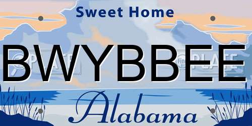 BWYBBEE Alabama License Plate