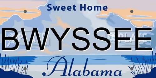 BWYSSEE Alabama License Plate
