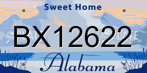 BX12622 Alabama License Plate