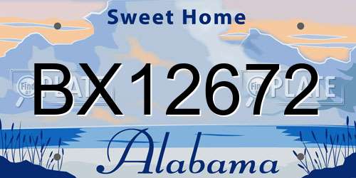 BX12672 Alabama License Plate