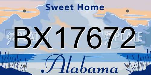 BX17672 Alabama License Plate