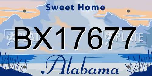 BX17677 Alabama License Plate