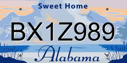 BX1Z989 Alabama License Plate