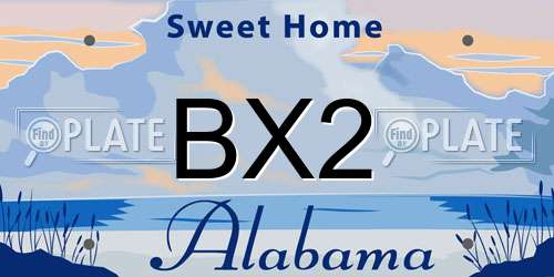 BX2 Alabama License Plate