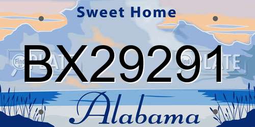 BX29291 Alabama License Plate